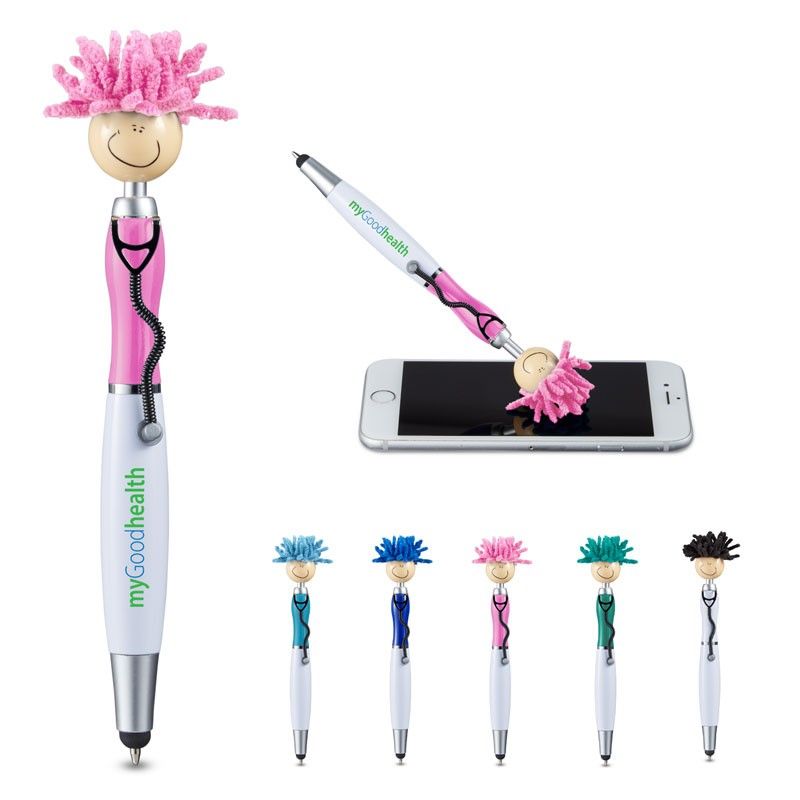 MopTopper Screen Cleaner with Stethoscope Stylus Pen -  6.2500" L